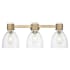 Innovations Lighting Lawton Bell 3 Light 24" Wide Vanity Light with Clear, Seedy Glass Shades Brushed Brass