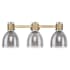 Innovations Lighting Lawton Bell 3 Light 24" Wide Vanity Light with Light Smoke Glass Shades Brushed Brass