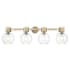 Innovations Lighting Lawton Sphere 4 Light 34" Wide Vanity Light with Clear, Seedy Glass Shades Brushed Brass