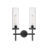Innovations Lighting Lincoln 2 Light 14" Wide Vanity Light Matte Black / Clear