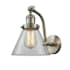 Innovations Lighting Large Cone Single Light 12" Tall Wall Sconce Brushed Satin Nickel / Clear