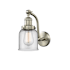 Innovations Lighting Small Bell Single Light 12" Tall Bathroom Sconce Brushed Satin Nickel / Clear