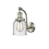 Innovations Lighting Small Bell Single Light 12" Tall Bathroom Sconce Brushed Satin Nickel / Seedy