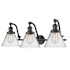Innovations Lighting Large Cone 3 Light 28" Wide Bathroom Vanity Light Oiled Rubbed Bronze / Clear