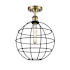 Innovations Lighting Lake Placid 12" Wide Semi-Flush Globe Ceiling Fixture Antique Brass / Matte Black