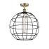 Innovations Lighting Lake Placid 16" Wide Semi-Flush Globe Ceiling Fixture Antique Brass / Matte Black