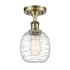 Innovations Lighting Belfast 6" Wide Semi-Flush Globe Ceiling Fixture Antique Brass / Deco Swirl