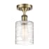 Innovations Lighting Cobbleskill 5" Wide Semi-Flush Ceiling Fixture Antique Brass / Deco Swirl
