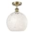 Innovations Lighting White Mouchette 10" Wide Semi-Flush Ceiling Fixture Antique Brass