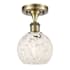 Innovations Lighting White Mouchette 6" Wide Semi-Flush Ceiling Fixture Antique Brass