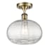 Innovations Lighting Ithaca 10" Wide Semi-Flush Ceiling Fixture Antique Brass