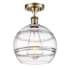 Innovations Lighting Rochester 10" Wide Semi-Flush Ceiling Fixture Antique Brass / Clear