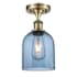 Innovations Lighting Bella 6" Wide Semi-Flush Ceiling Fixture Antique Brass / Blue