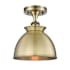 Innovations Lighting Adirondack 9" Wide Semi-Flush Ceiling Fixture Antique Brass