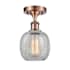 Innovations Lighting Belfast 6" Wide Semi-Flush Ceiling Fixture Antique Copper / Clear Crackle