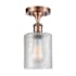 Innovations Lighting Cobbleskill 5" Wide Semi-Flush Ceiling Fixture Antique Copper / Clear