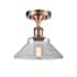 Innovations Lighting Orwell 9" Wide Semi-Flush Ceiling Fixture Antique Copper / Clear
