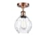 Innovations Lighting Small Waverly 6" Wide Semi-Flush Ceiling Fixture Antique Copper / Clear