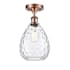 Innovations Lighting Large Waverly 8" Wide Semi-Flush Ceiling Fixture Antique Copper / Clear