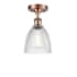 Innovations Lighting Castile 6" Wide Semi-Flush Ceiling Fixture Antique Copper / Clear