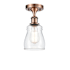 Innovations Lighting Ellery 5" Wide Semi-Flush Ceiling Fixture Antique Copper / Clear