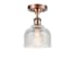 Innovations Lighting Dayton 6" Wide Semi-Flush Ceiling Fixture Antique Copper / Clear