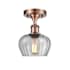 Innovations Lighting Fenton 7" Wide Semi-Flush Ceiling Fixture Antique Copper / Clear