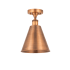 Innovations Lighting Ballston Cone 8" Wide Semi-Flush Ceiling Fixture Antique Copper