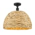Innovations Lighting Woven Ratan 16" Wide Semi-flush Ceiling Fixture Oiled Brass
