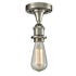 Innovations Lighting Single Light 4-1/2" Wide Semi-Flush Ceiling Fixture Brushed Satin Nickel