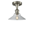 Innovations Lighting Disc Single Light 10" Wide Semi-Flush Ceiling Fixture Brushed Satin Nickel / Clear