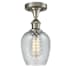 Innovations Lighting Salina Single Light 5" Wide Semi-Flush Ceiling Fixture Brushed Satin Nickel / Clear Spiral Fluted