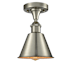 Innovations Lighting Smithfield Single Light 7" Wide Semi-Flush Ceiling Fixture Brushed Satin Nickel / Metal Shade