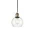 Innovations Lighting Athens 6" Wide Mini Pendant with Shade Antique Brass / Clear