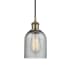 Innovations Lighting Caledonia 5" Wide Mini Pendant Charcoal / Antique Brass