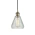 Innovations Lighting Conesus 6" Wide Mini Pendant Clear Crackle / Antique Brass