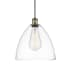Innovations Lighting Bristol Glass 12" Wide pendant with Shade Antique Brass / Clear