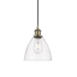 Innovations Lighting Bristol 8" Wide Mini Pendant Antique Brass / Clear