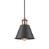 Innovations Lighting Smithfield 7" Wide Mini Pendant Matte Black / Antique Copper