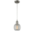 Innovations Lighting Belfast 6" Wide Mini Pendant - Cord Suspension Brushed Satin Nickel / Clear Crackle