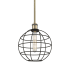 Innovations Lighting Lake Placid 10" Wide Cage Pendant Antique Brass / Matte Black
