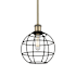 Innovations Lighting Lake Placid 8" Wide Cage Mini Pendant Antique Brass / Matte Black