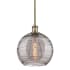 Innovations Lighting Athens Deco Swirl 10" Wide Mini Pendant Antique Brass / Light Smoke Deco Swirl