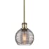Innovations Lighting Athens Deco Swirl 6" Wide Mini Pendant Antique Brass / Light Smoke Deco Swirl