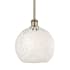 Innovations Lighting White Mouchette 10" Wide Mini Pendant Antique Brass / White Mouchette