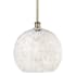 Innovations Lighting White Mouchette 14" Wide Pendant Antique Brass / White Mouchette