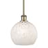 Innovations Lighting White Mouchette 8" Wide Mini Pendant Antique Brass / White Mouchette