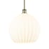 Innovations Lighting White Venetian 14" Wide Pendant Antique Brass / White Venetian