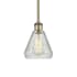 Innovations Lighting Conesus 6" Wide Mini Pendant Clear Crackle / Antique Brass