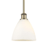 Innovations Lighting Bristol Glass 8" Wide Mini Pendant Antique Brass / Matte White